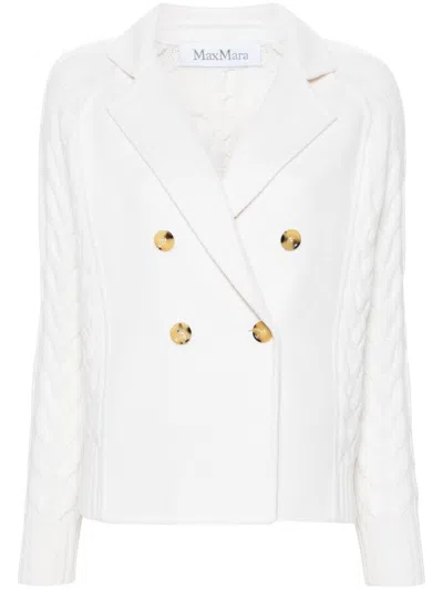 Max Mara Micio Double-breasted Jacket In White