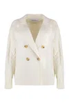 Max Mara Micio Double-breasted Wool Jacket In White