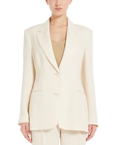 Max Mara Micio Flax Linen Blazer In Beige