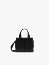Max Mara Whitney Small Pleated Leather Tote In Black