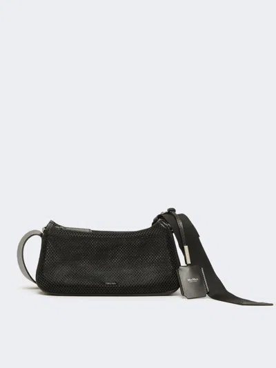 Max Mara Micro Handbag In Technical Mesh In Black
