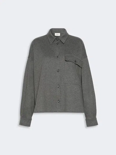 Max Mara Micro Jacquard Jersey Jacket In Light Grey