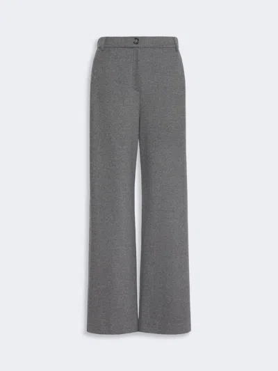 Max Mara Micro Jacquard Jersey Trousers In Gray