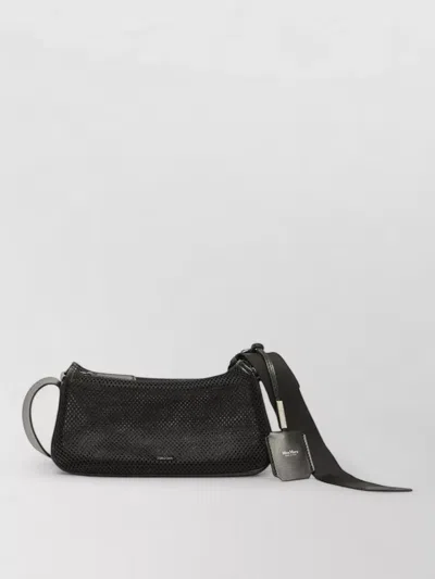 Max Mara Micro Trapeze Mesh Shoulder Bag Ribbon Strap