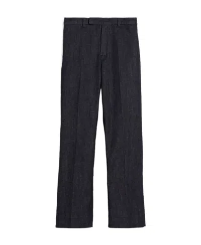 Max Mara Micro Trumpet Denim Trousers In Blue
