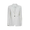 Max Mara Micron Single-breasted Jacket In White Pinstriped Canvas