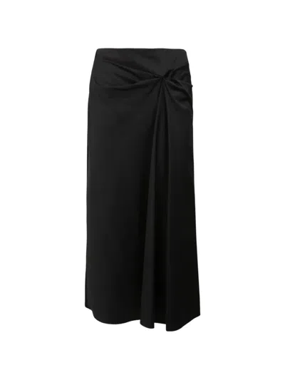 Max Mara Mid Knot-detail Mid-length Skirt In Black