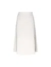 Max Mara Mid-length A-line Knitted Skirt With Subtle Side Slits In White