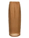 Max Mara Mid-length Crinkled Maxi Skirt With Elastic Waistband In Multi