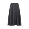 Max Mara Mid-length Grey Wool Blend Skirt In Black