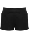 Max Mara Mid-rise Gabardine Shorts In Black