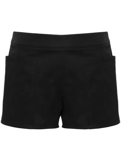 Max Mara Mid-rise Gabardine Shorts In Black