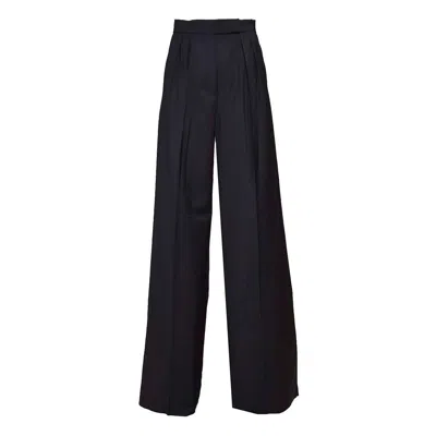 Max Mara Mid-rise Wide Leg Trousers In Nero