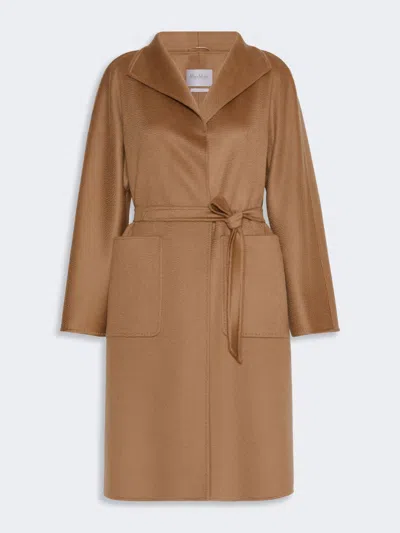 Max Mara Midi Cashmere Cardigan Coat In Brown