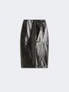Max Mara Midi Leather Skirt In Black
