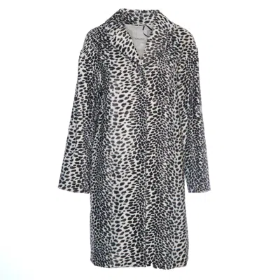 Max Mara Midi-length Cocoon Coat With Chic Animal-print Design