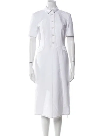 Pre-owned Max Mara Midi Length Dress In White