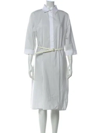 Pre-owned Max Mara Midi Length Dress In White