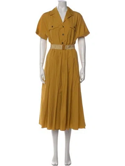 Pre-owned Max Mara Midi Length Dress In Yellow