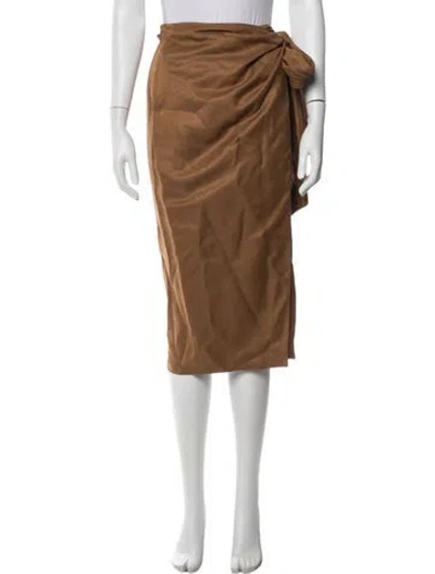 Pre-owned Max Mara Midi Length Skirt In Brown