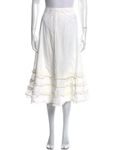 Pre-owned Max Mara Midi Length Skirt In White