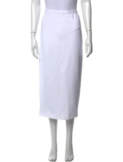 Pre-owned Max Mara Midi Length Skirt In White