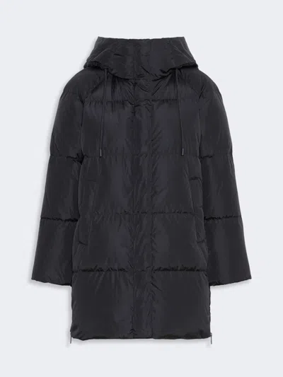 Max Mara Midi Parka In Water-repellent Taffeta In Black