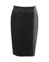 Max Mara Pinstripe Midi Pencil Skirt In Navy Blue Wool In Black