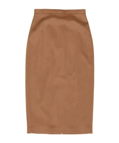 Max Mara Midi Pencil Skirt In Brown