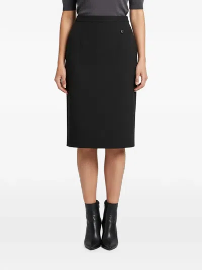 Pre-owned Max Mara Midi Russi Skirt In Black