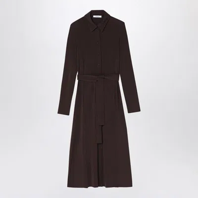 Max Mara Midi Shirt Dress In Coffee Colour
