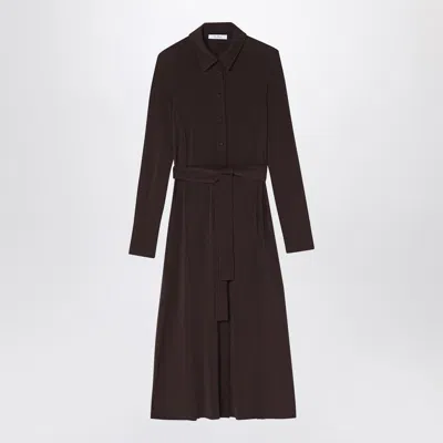 Max Mara Midi Shirt Dress In Coffee Colour Women