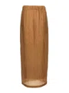 Max Mara Crinkled Texture Midi Skirt With Elastic Waistband