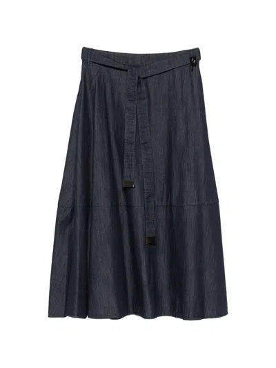 Max Mara Denim Flared Skirt In Blue