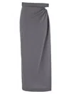 Max Mara Messina Wraparound Skirt In Grey
