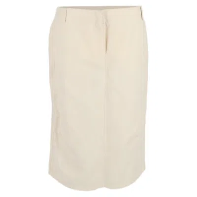 Max Mara Midi Skirt In Cream Linen In Neutral