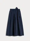 Max Mara Midi Taffeta Skirt In Blue