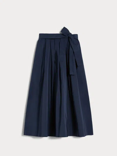 Max Mara Midi Taffeta Skirt In Blue