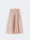 Max Mara Midi Taffeta Skirt In White