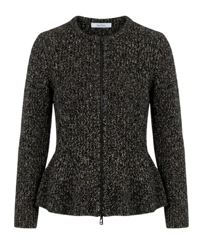 Max Mara Mid-length Ribbed Knit Sweater In Black