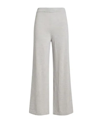 Max Mara Mid-length Straight-leg Wool Trousers In Grey