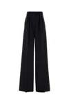 Max Mara High Waist Wide Leg Trousers With Pockets In Black