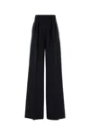 Max Mara High Waist Wide Leg Trousers With Pockets In Black