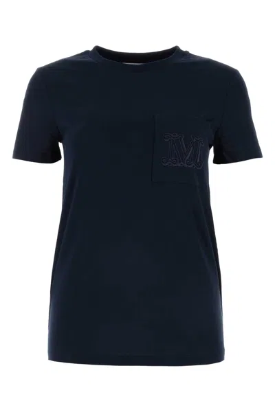 Max Mara Midnight Blue Cotton Papaia T-shirt In Blunotte