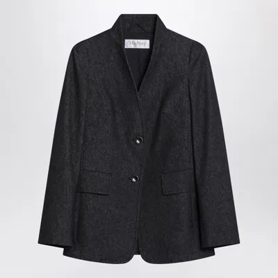 Max Mara Midnight Blue Jacket In Cotton Denim Effect