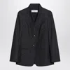 Max Mara Tailored Blazer With Structured Shoulders In Blue
