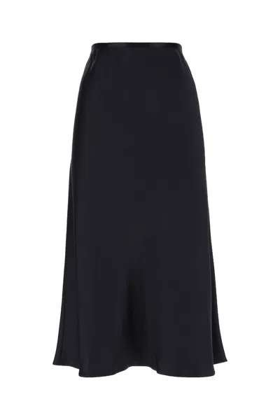Max Mara Midnight Blue Silk Skirt In Blu Marino