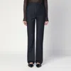 Max Mara Midnight Blue Trousers In Cotton Denim Effect In Blue