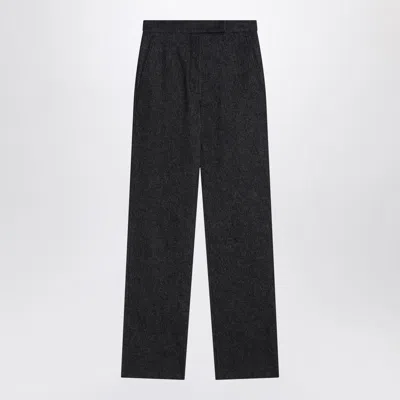 MAX MARA MAX MARA  MIDNIGHT BLUE TROUSERS IN COTTON DENIM EFFECT