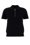 Max Mara Studio Midnight Blue Viscose Blend Teti Polo Shirt In Black